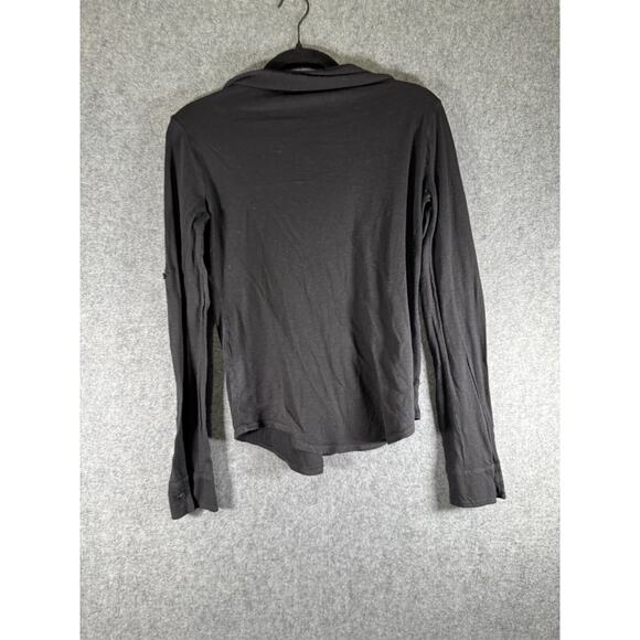 Michaels Stars Blouse Women OS Black Long Sleeve Button Front Relax Vacation - Picture 6 of 7